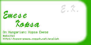 emese kopsa business card